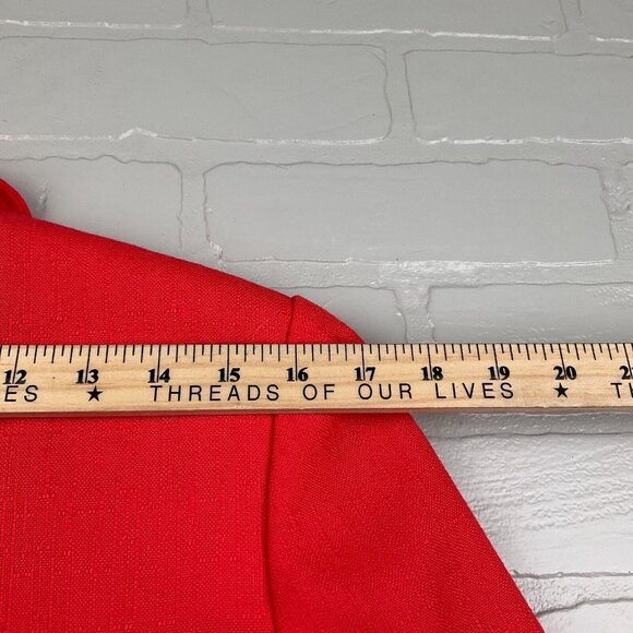 Kasper ASL Skirt Suit Women 8 Red‎ Double Breasted Woven Career Classic VTG - Picture 9 of 15